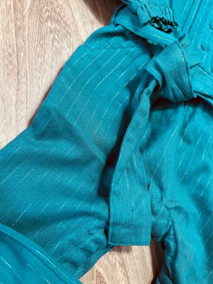 Taille 12 mois salopette fille TAO verte et scintillante 🌸 - photo numéro 2