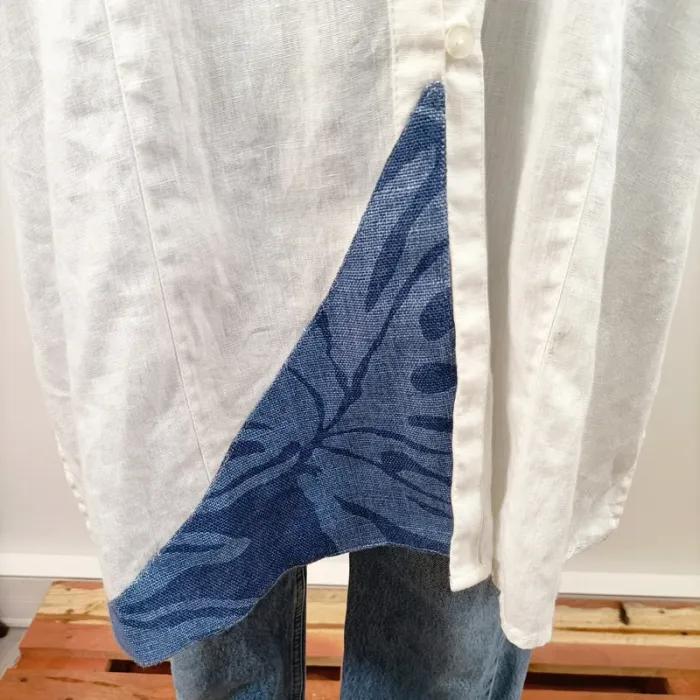 Chemise blanche oversize à détails jean - Pièce unique faite main Gerry Weber A640 - photo numéro 7