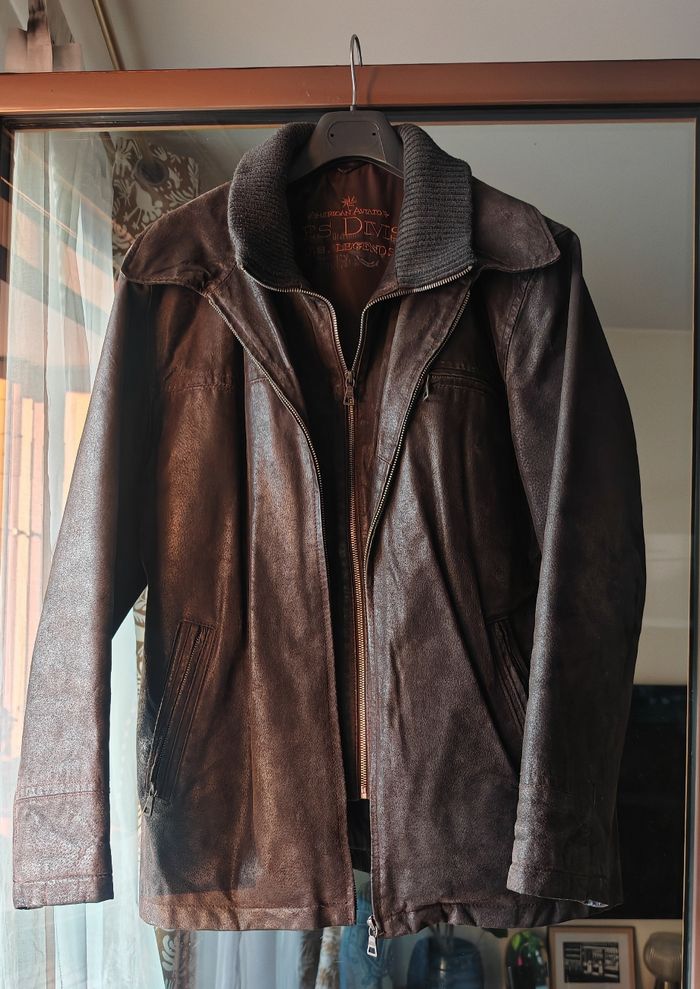 Manteau cuir marron American Aviator - Taille 50