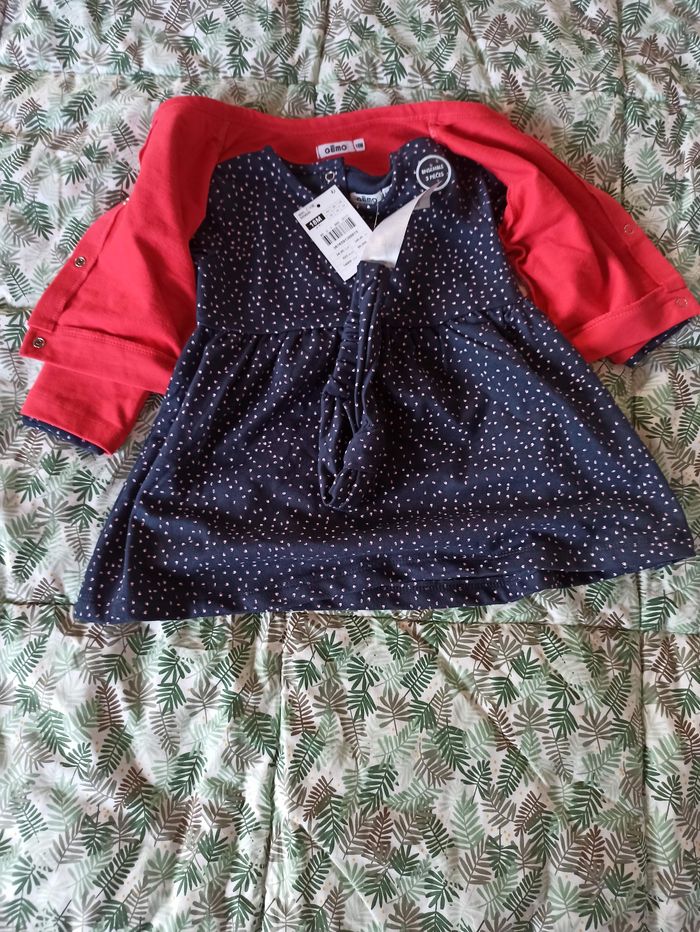 Ensemble 3 pièces robe, gilet et bandeau