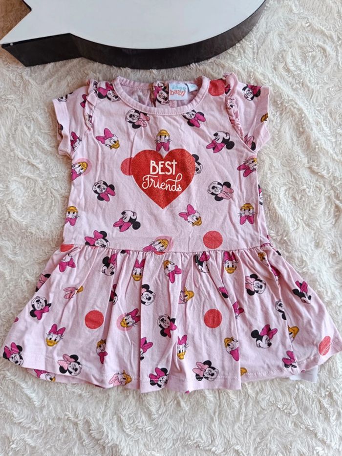 Robe manches courtes Fille 6 mois Minnie Daisy cœur best Friends Disney Baby 100% coton - photo numéro 2