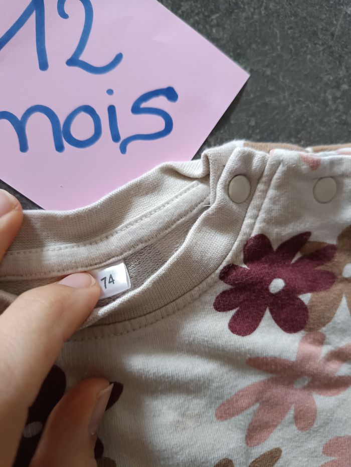 Sweat fleuri 12 mois - photo numéro 3