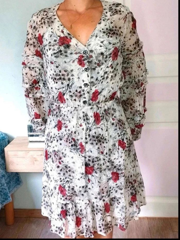 Robe  100%  mousseline de soie -  Doublure  sous robe  -  The Kooples  -  S -  Excellent  état