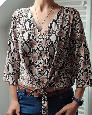 Top oversize fluide imprimé python