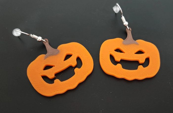 Boucle d'oreille citrouille halloween