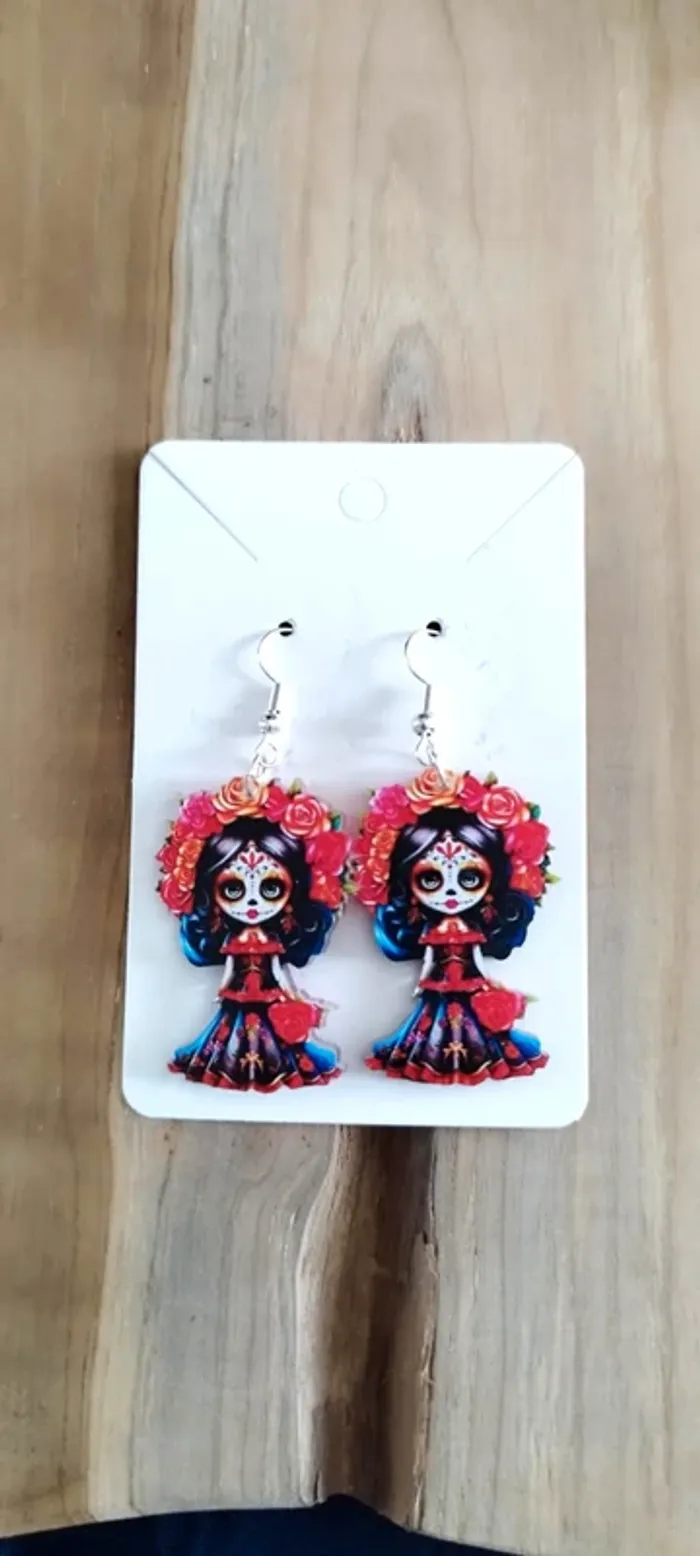 Boucles d'oreilles Catrina Dia de los muertos - photo numéro 2