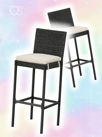 Lot 2 galette carré crème pour chaise de jardin / Delex - 40x40 cm