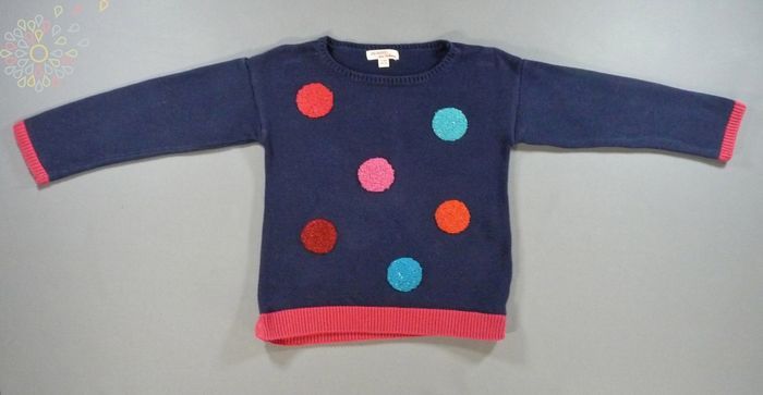 Pull tricot gris jaune chouette Orchestra 3 ans 98 cm fille