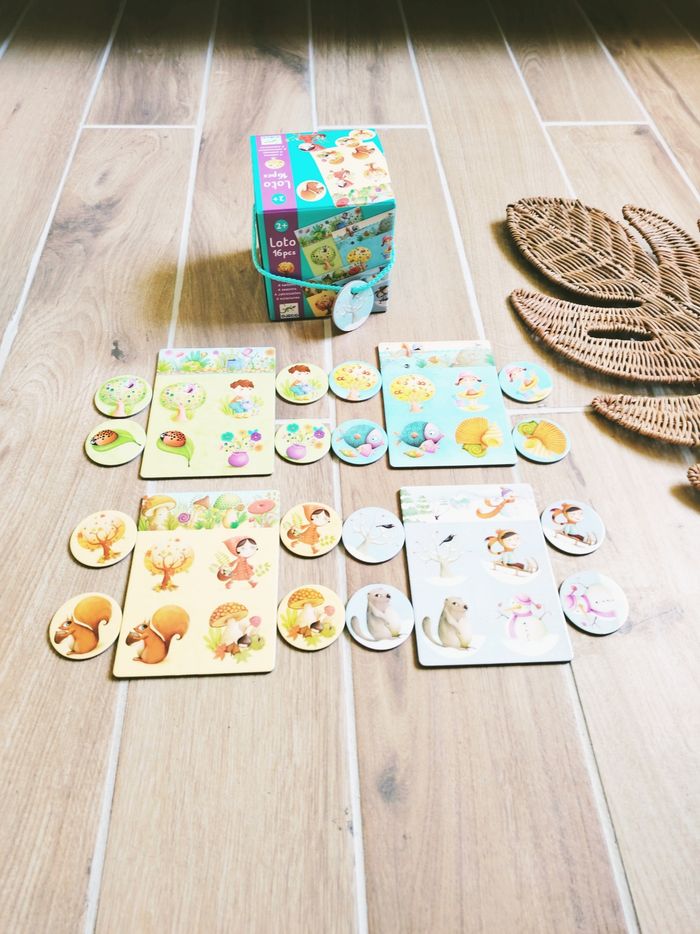 🍂Jeu de loto/bingo avec dessins des 4 saisons marque Djeco