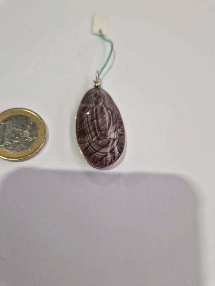 Pendentif agate suprême sculptée Vierge - photo numéro 2
