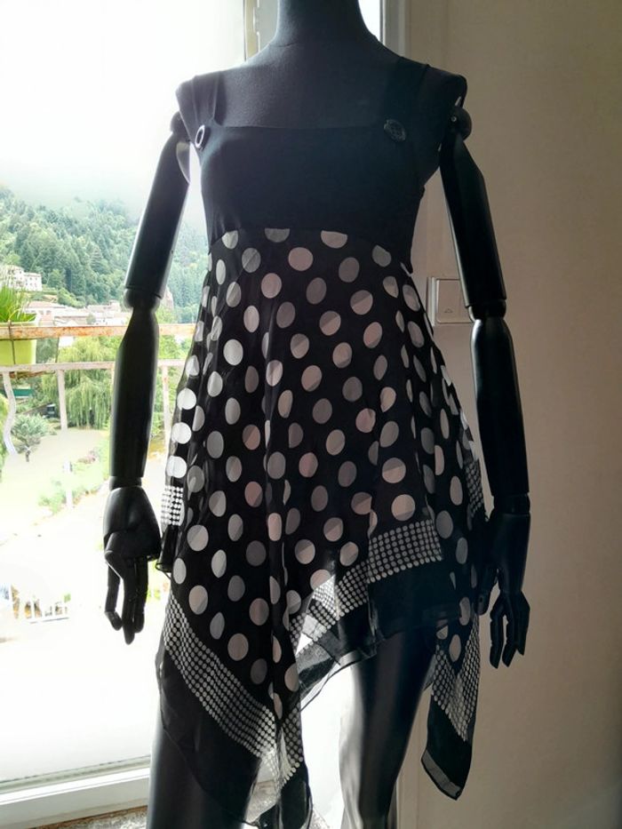 Débardeur asymétrique transparent à pois taille TU - photo numéro 2