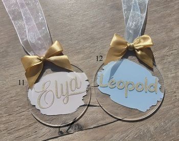 Boule de Noël plate personnalisée