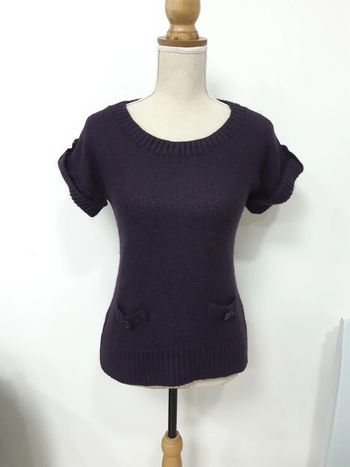 Pull violet manches courtes Cache Cache T40