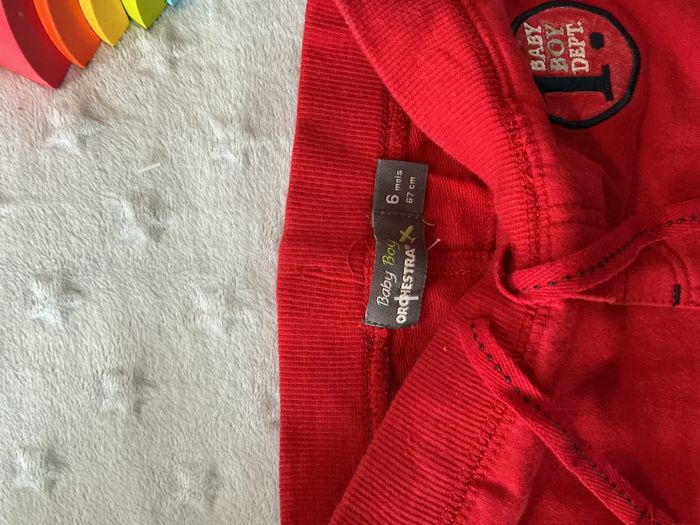 pantalon de jogging rouge taille élastique et lien de serrage 6 mois orchestra - photo numéro 8