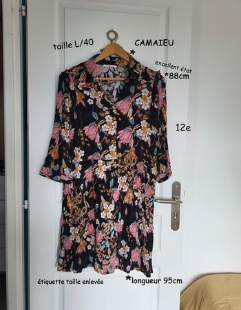 Robe chemise Camaïeu taille 40 fleurs 🌸  état impeccable