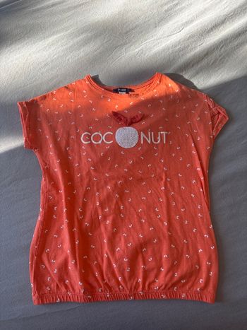 T-shirt fille 10 ans orange Okaidi 