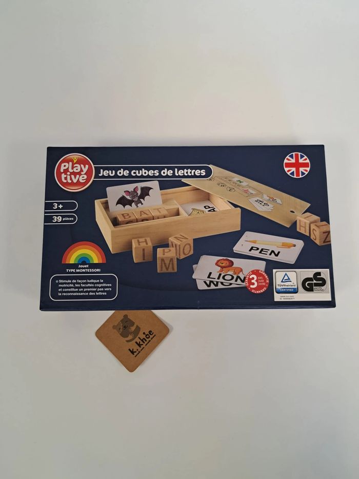 Playtive jeu de cubes de lettres en anglais, Montessori