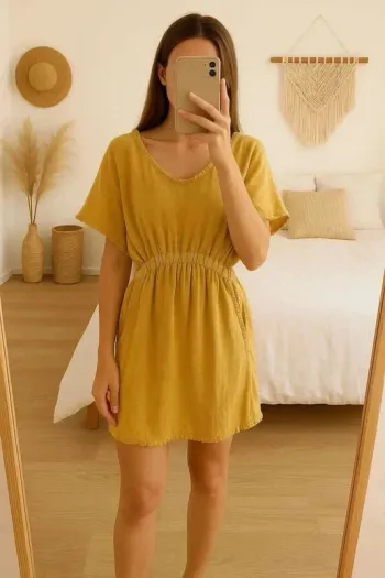 Robe jaune Tilli Paris – Pièce unique – Taille 36/38