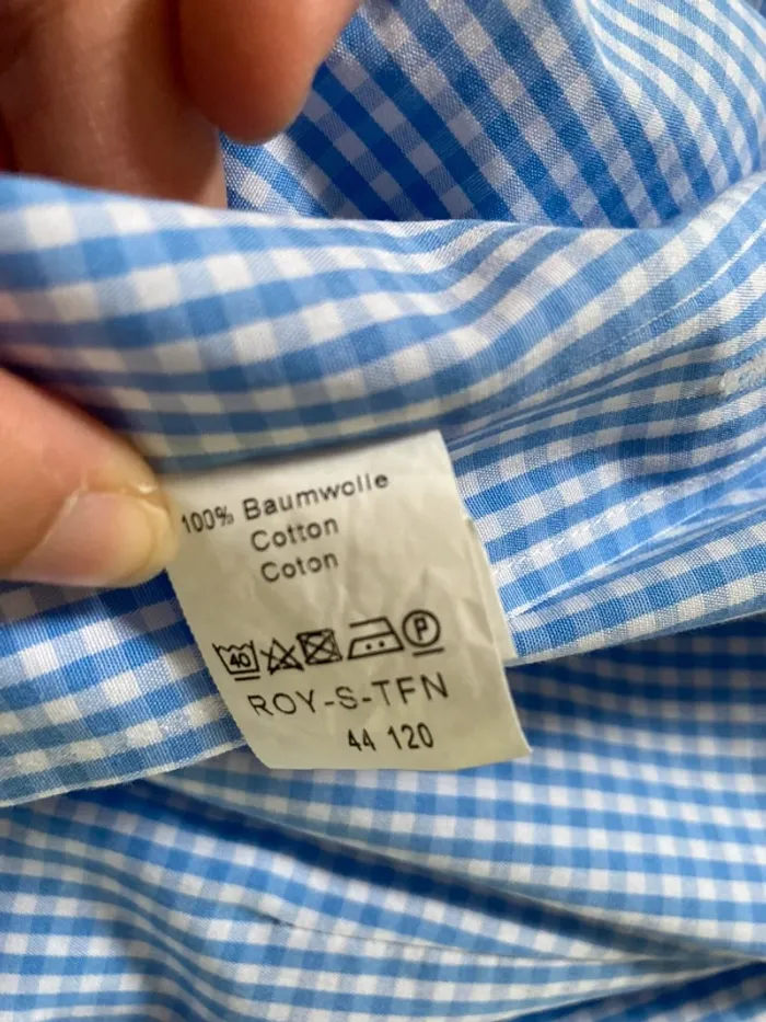 Superbe chemise bleu et blanc imprimé vichy || Van Laack || XL || 100% coton || quasiment neuve - photo numéro 6