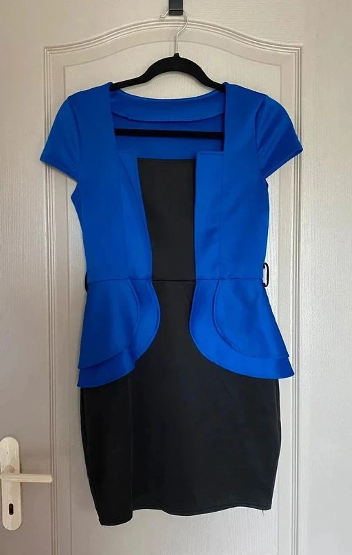 Robe chic noire et bleue – Taille M (38)