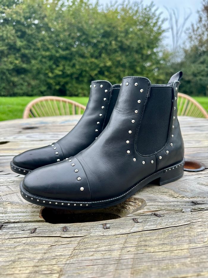 Bottines cuir noir taille 38