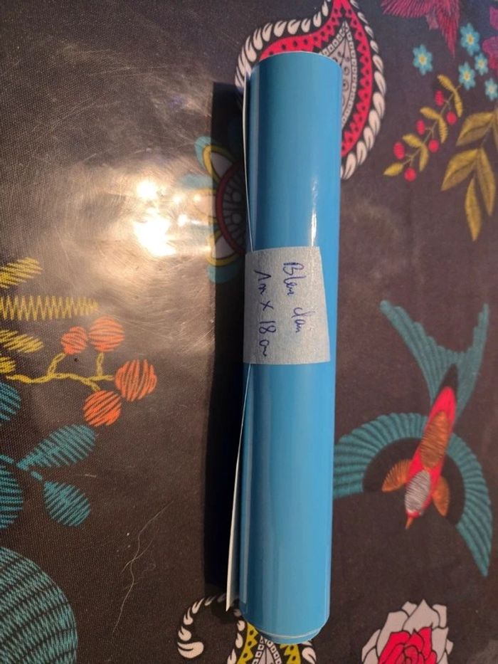 film autocollant permanent bleu clair pour machine de découpe
