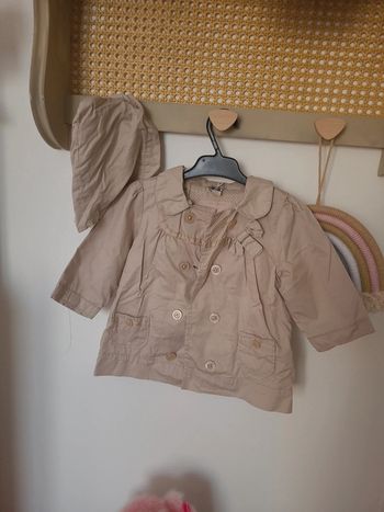 Veste trench bébé fille
