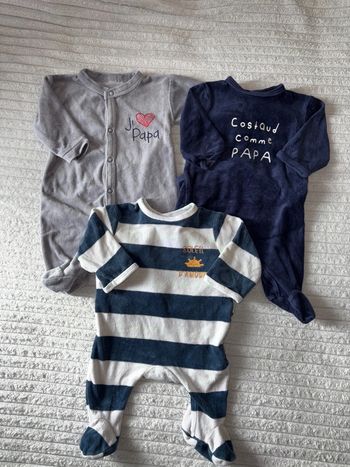 Lot pyjama velours papa