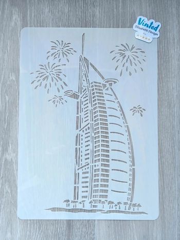 Grand Pochoir A4 de la tour Burj al-Arab à Dubaï