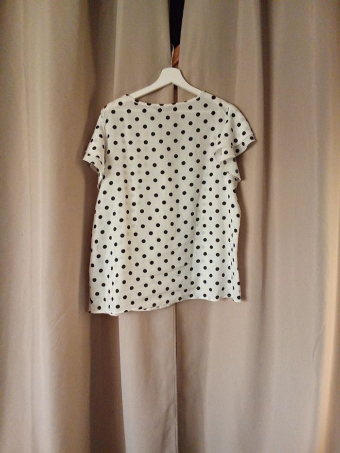 Blouse légère blanche à pois noir Shein 44 - photo numéro 5
