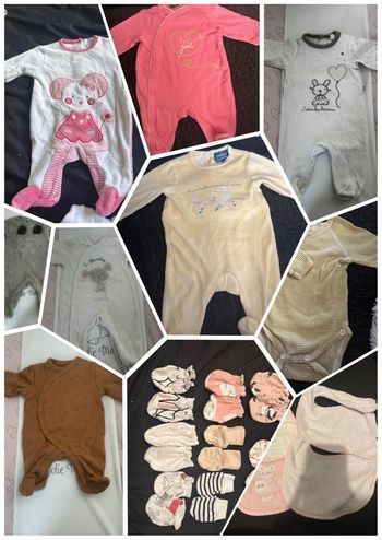 Lot d’habits taille 0 et 1 mois