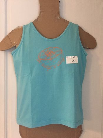 407-Haut sans manches turquoise T L - 40 neuf