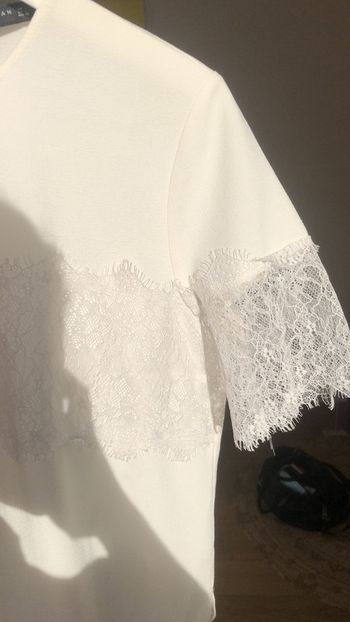 Haut blouse dentelle blanc cassé crême zara taille L