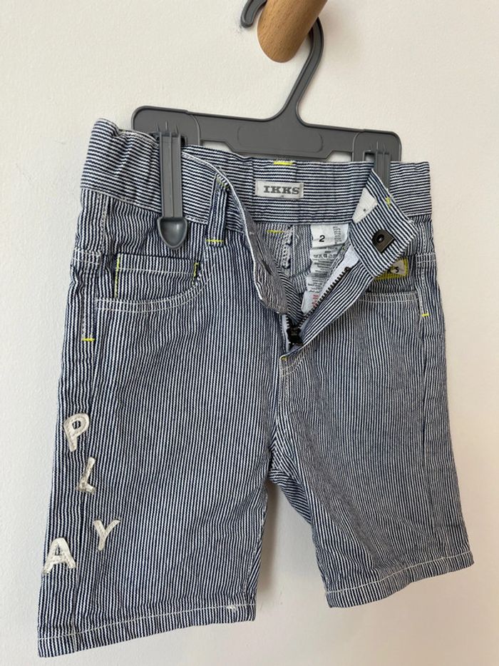 Short rayé bleu et blanc - IKKS 2 ans (86-92cm) - photo numéro 4