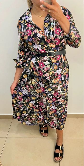 Robe chemise à fleurs