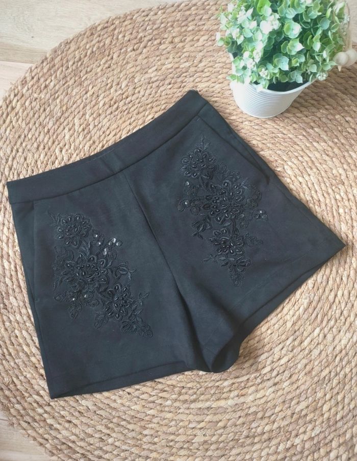 Short noir à sequins Zara