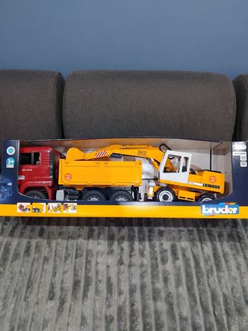 Camion avec machine a creuser Bruder 02751