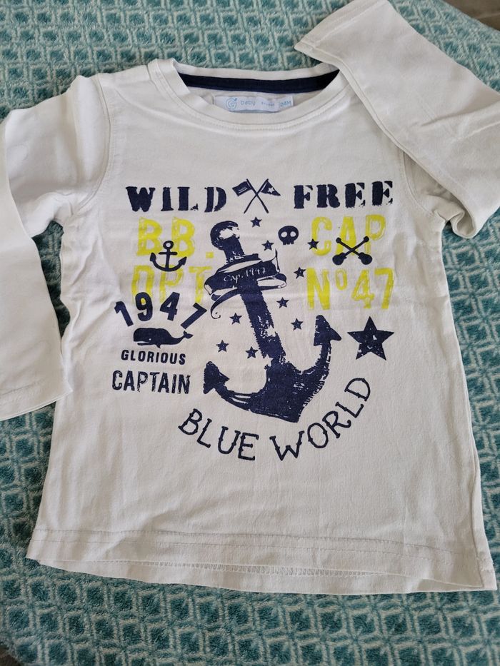 Lot 2 T-shirts manches longues Gémo 24mois - photo numéro 2