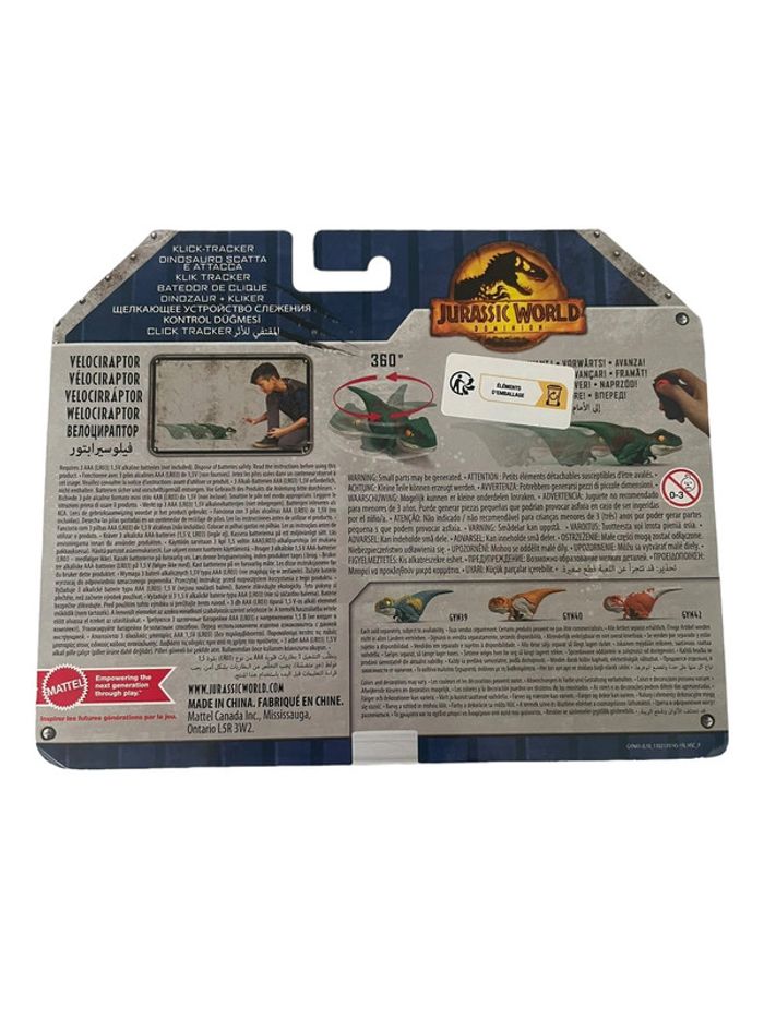 Jurassic World Dominion Uncaged Click Tracker Velociraptor Mattel neuf - photo numéro 2