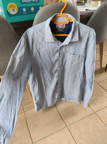 Chemise rayures bleue et blanche Pétrole Industrie