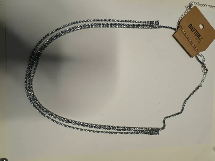Collier Bayton Accessory métal et pierres bleues neuf Longueur 64 cm - photo numéro 3