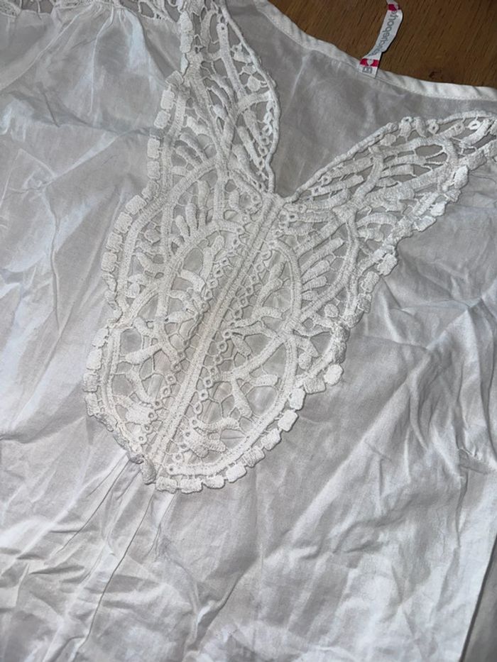 Haut tunique M/L blanche porte - photo numéro 2