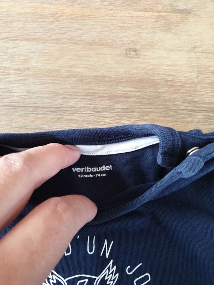 T-shirt manches longues vertbaudet 12m - photo numéro 3