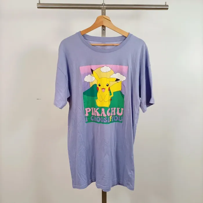 T-shirt long / robe violet Pokémon Pikachu – Undiz – Taille M A679