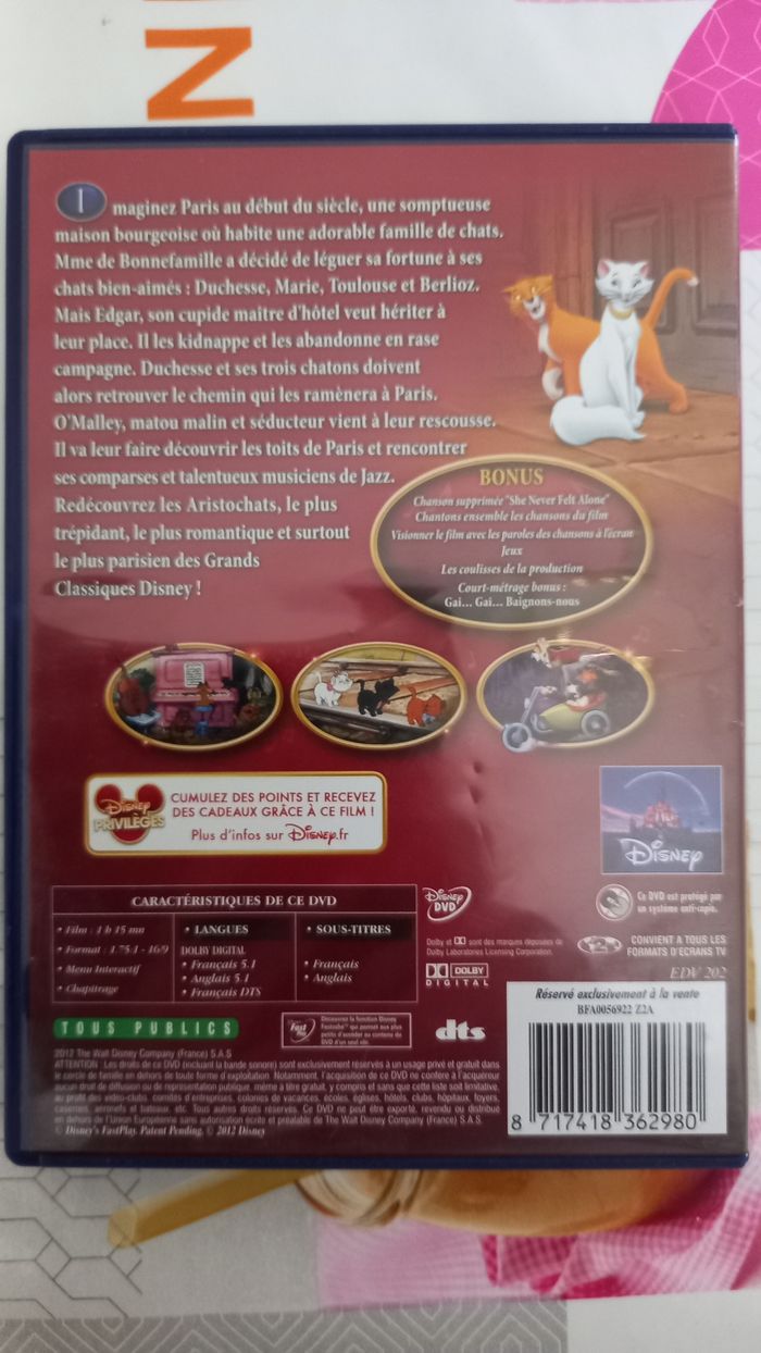DVD Disney Les Aristochats - photo numéro 2