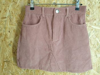 Jupe velours XS rose poudré