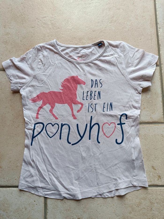 Tee shirt chemise manches courtes Fille 6/7 ans cheval Poney Tom Tailor