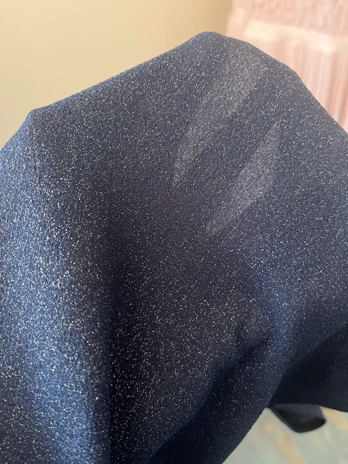 Blouse fluide chic bleu marine pailletée taille L - photo numéro 12