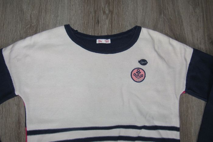 PULL BLANC ET MARINE A RAYURES FILLE "DPAM" - 10 ANS - n°01 - photo numéro 4