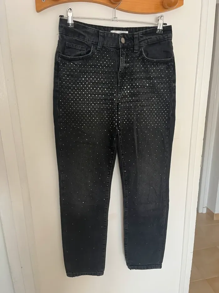 Jean noir strass Zara - photo numéro 3